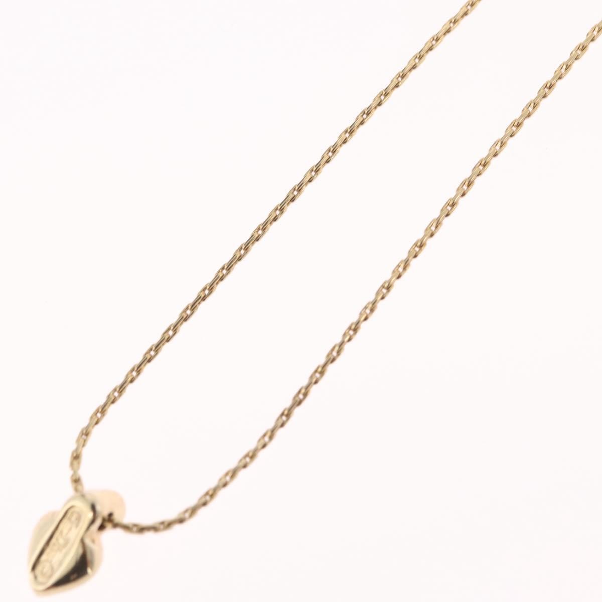 Christian Dior Logo Heart Pendant Metal Gold Metal Necklace Jewelry (Pre-Owned)