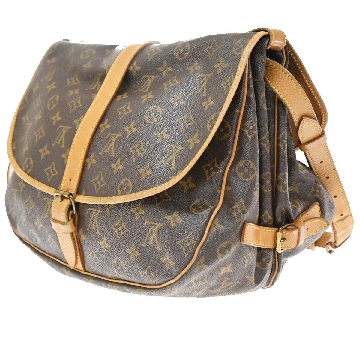 Louis Vuitton Saumur Monogram Canvas Brown Canvas Shoulder Bag Bag (Pre-Owned)