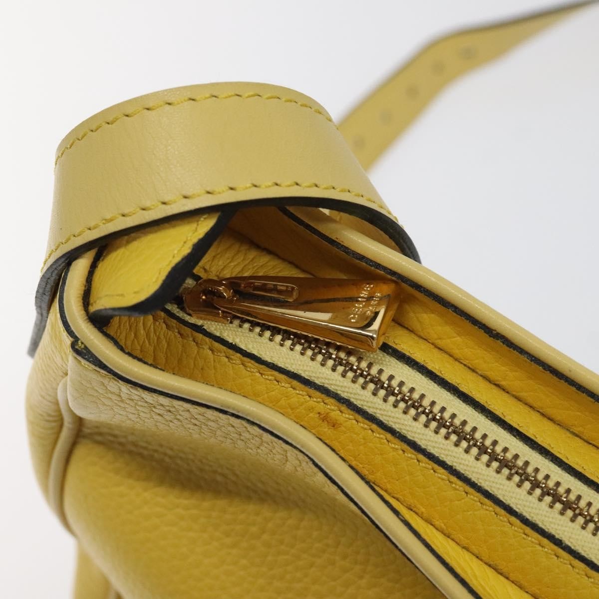 Celine Vintage Leather Yellow Leather Shoulder Bag Bag (Pre-Owned)