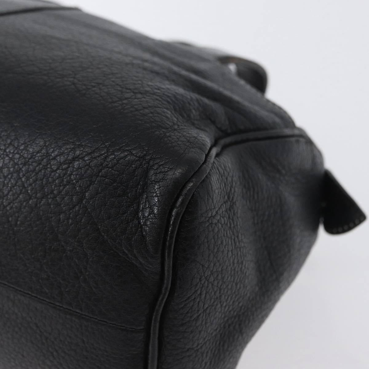 Burberry Vintage Leather Black Leather Handbag (Pre-Owned)