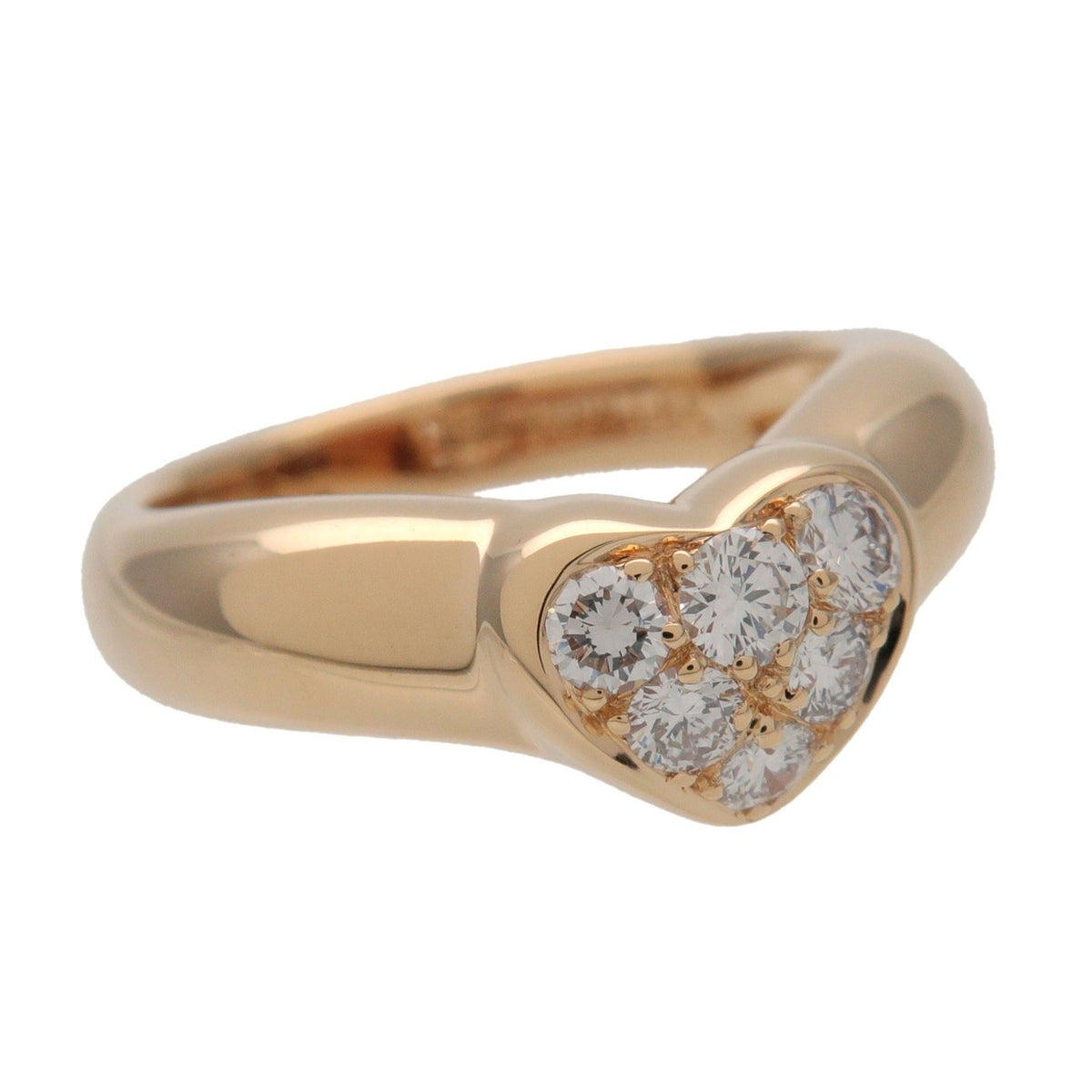 Tiffany & Co. Heart Band 18K Yellow Gold With Diamonds Gold Yellow_Gold Ring Jewelry (Pre-Owned)