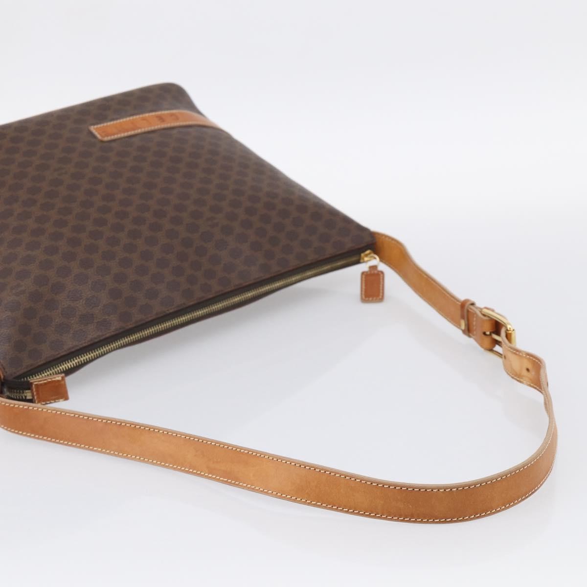 Celine Macadam Shoulder Pvc Leather Brown Canvas Crossbody Bag Bag (Pre-Owned)