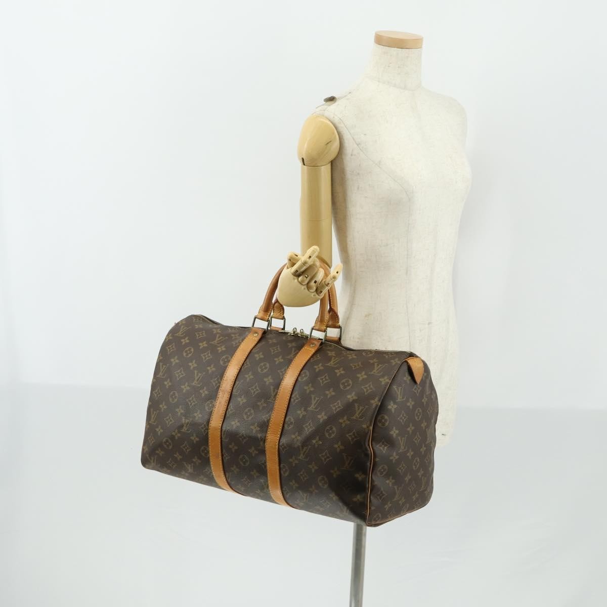 Louis Vuitton Keepall Monogram Canvas Brown Canvas Travel Bag Bag (Pre-Owned)