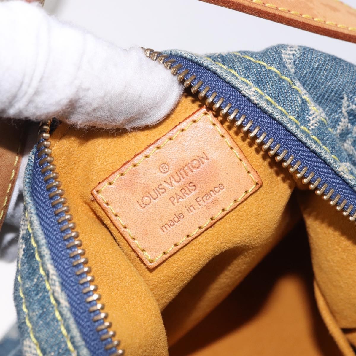Louis Vuitton Baggy Grand Modèle Denim Blue Canvas Handbag (Pre-Owned)