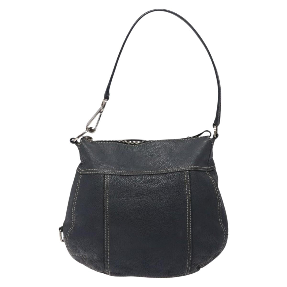 Prada Vintage Leather Navy Leather Shoulder Bag Bag (Pre-Owned)