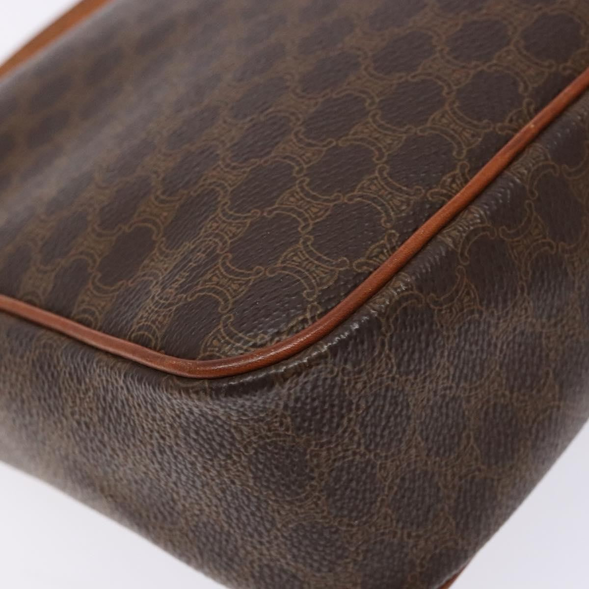 Celine Macadam Shoulder Pvc Leather Brown Canvas Bag (Pre-Owned)