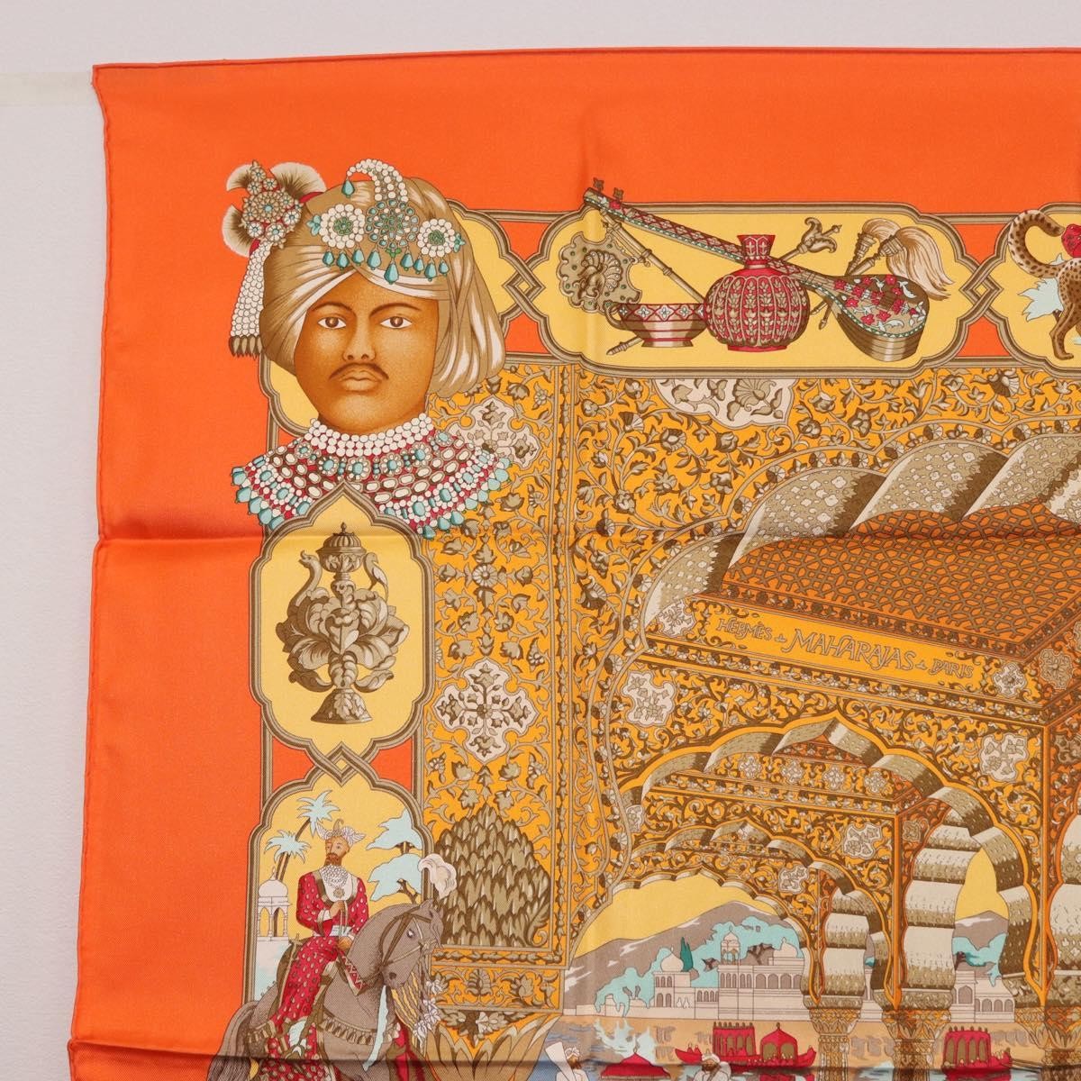 Hermes Carré 90 Silk Multicolor Orange Silk Scarve & Shawl Accessory (Pre-Owned)