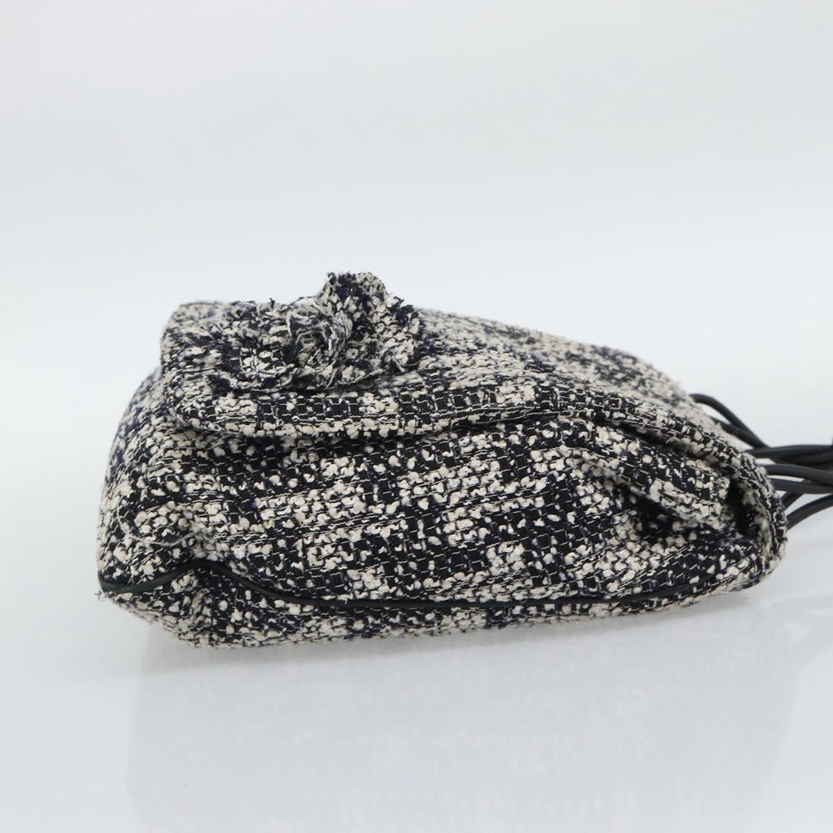 Chanel Camellia Messenger Tweed Black Tweed Shoulder Bag Bag (Pre-Owned)