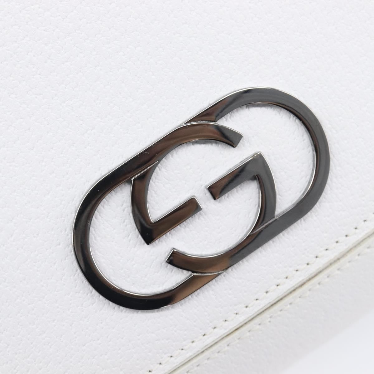 Gucci Shoulder Leather White Leather Shoulder Bag Bag (Pre-Owned)