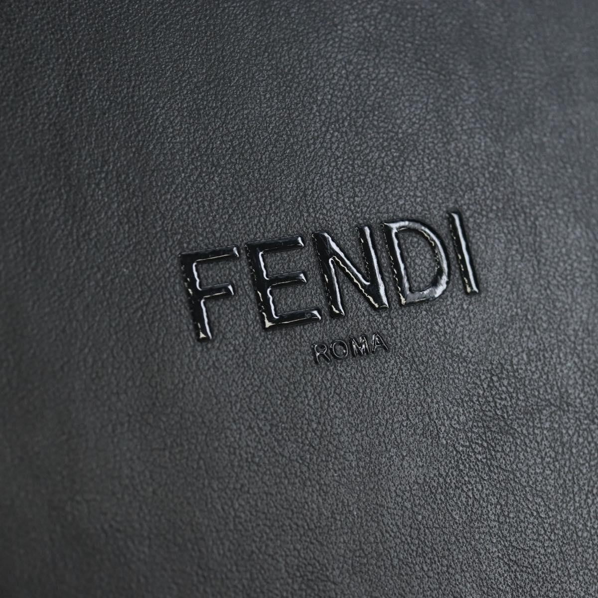 Fendi Logo Vertical Box Leather Black Leather Shoulder Bag Bag (Pre-Owned)