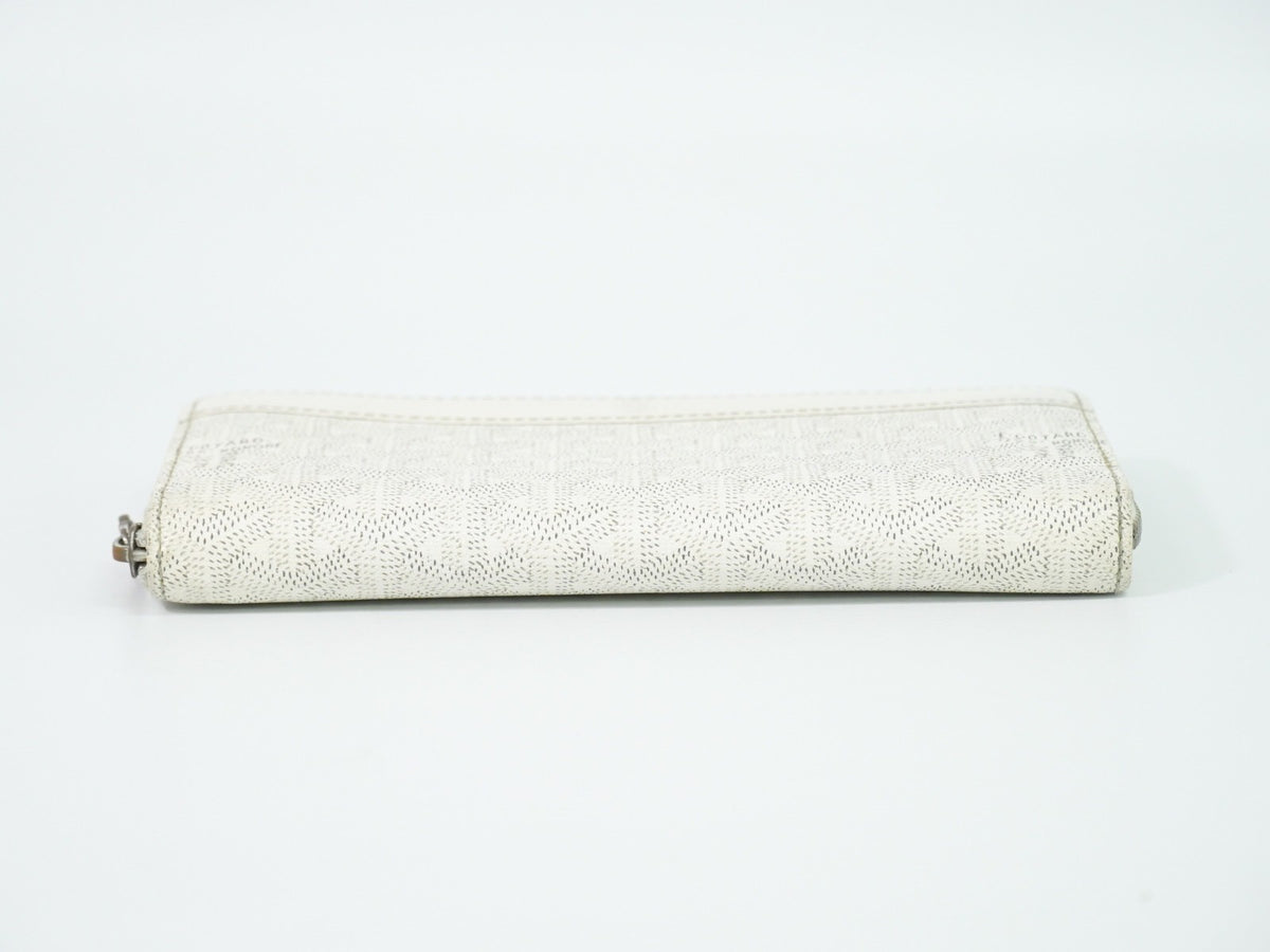 Goyard Matignon Zip Coated Canvas With Leather White Canvas Card Holders Accessory (Pre-Owned)