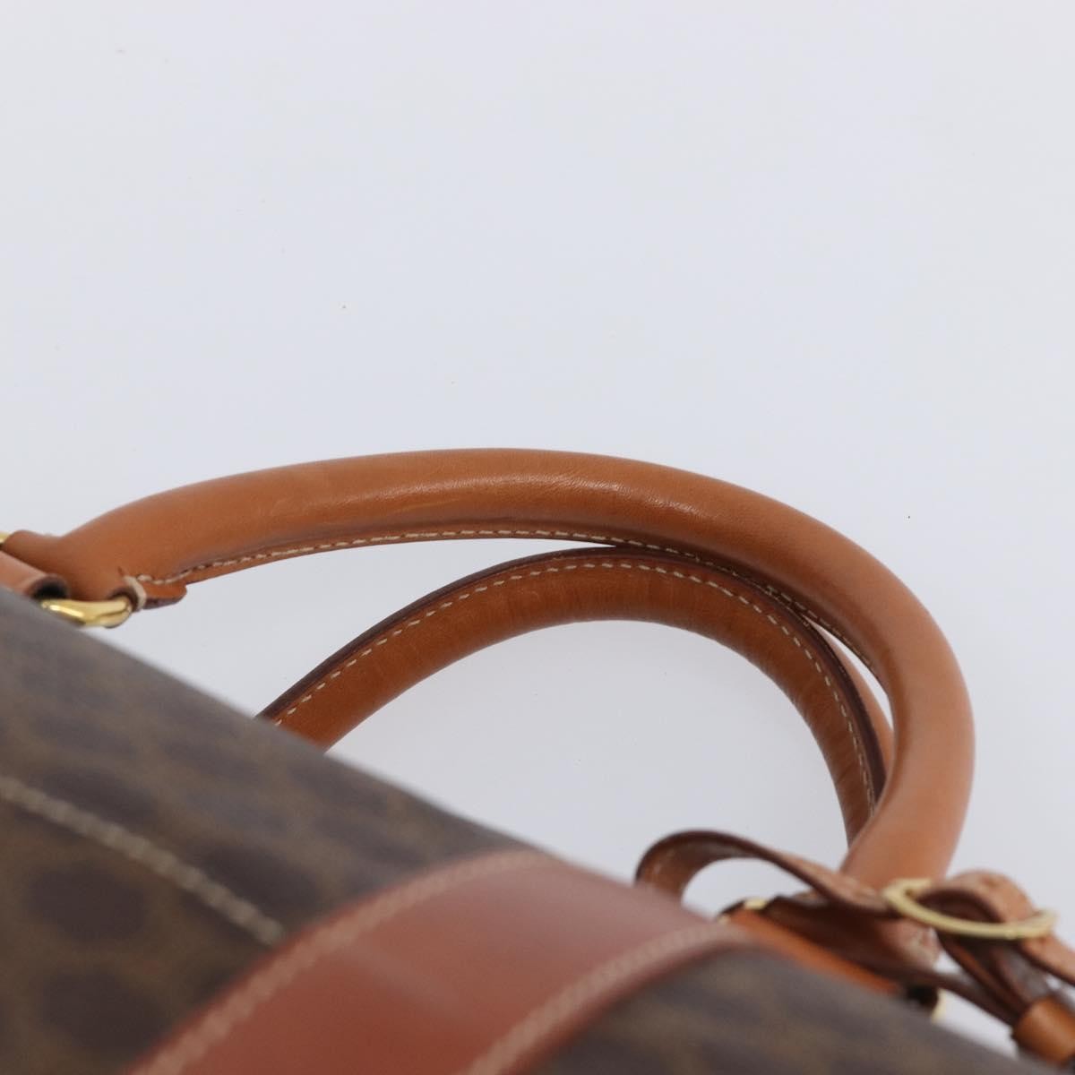 Celine Boston Triomphe Coated Canvas Brown Canvas Handbag (Pre-Owned)