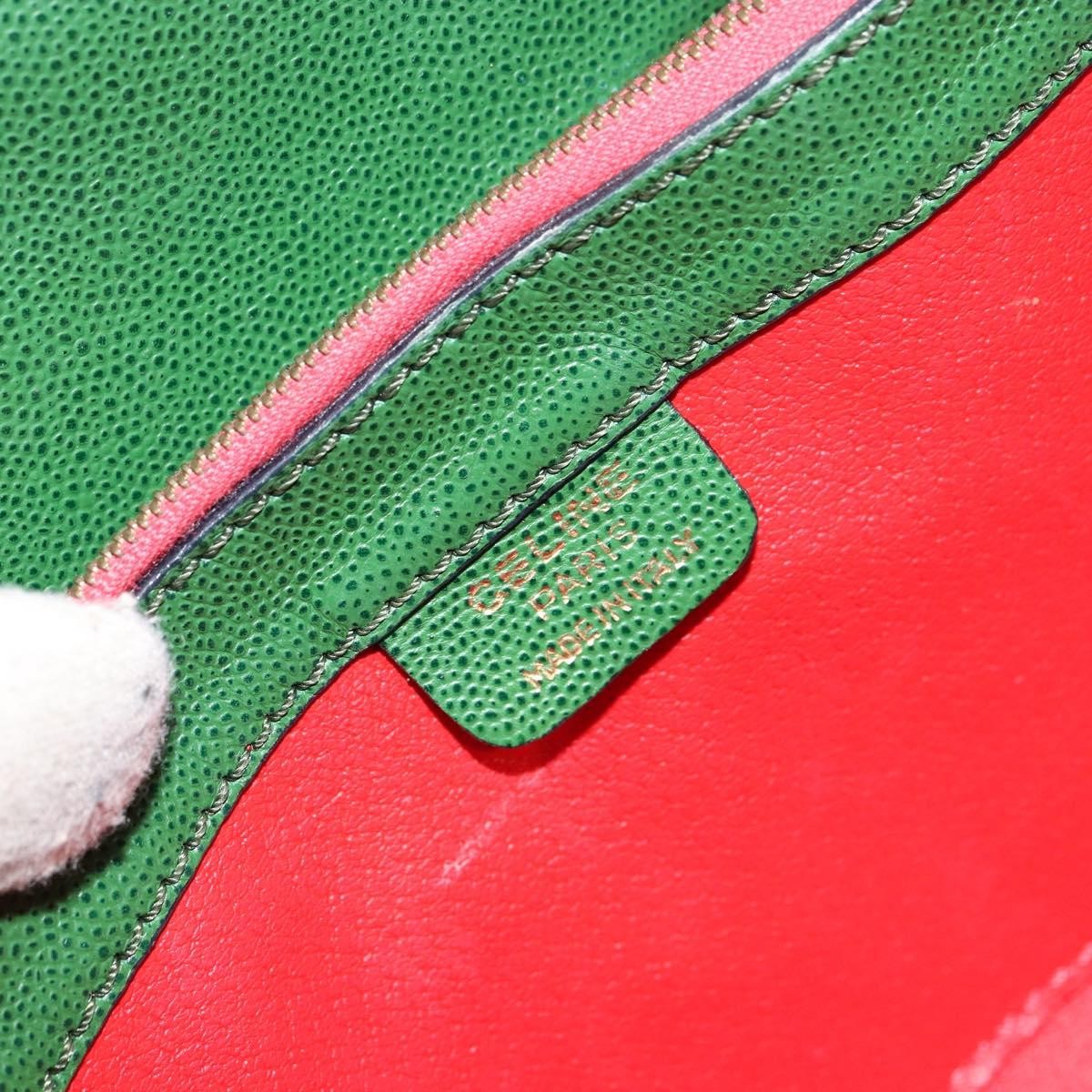 Celine Vintage Leather Green Leather Shoulder Bag Bag (Pre-Owned)