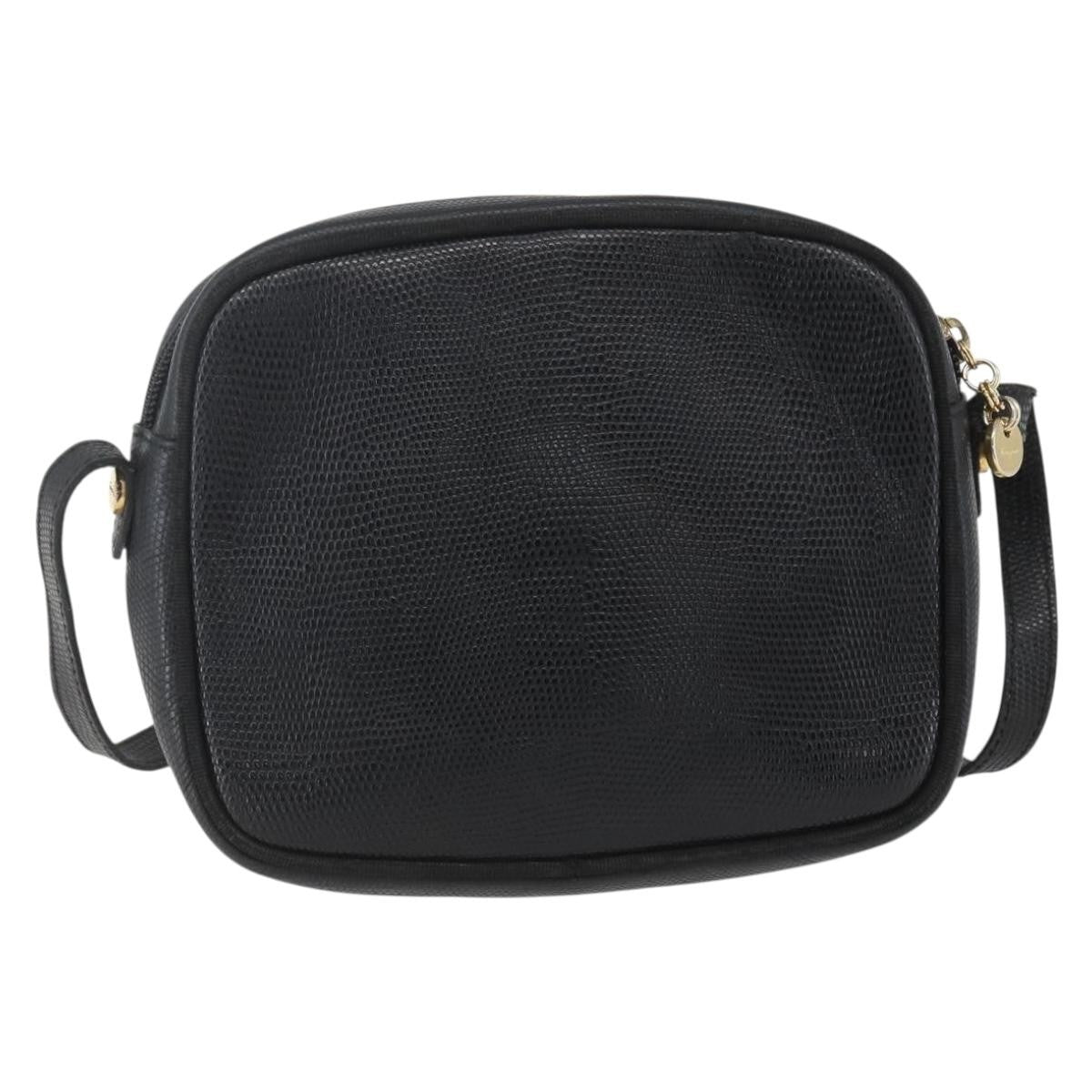 Salvatore Ferragamo Vala Leather Black Leather Shoulder Bag Bag (Pre-Owned)