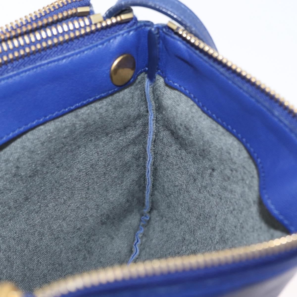Celine Trio Leather Blue Leather Shoulder Bag Bag (Pre-Owned)