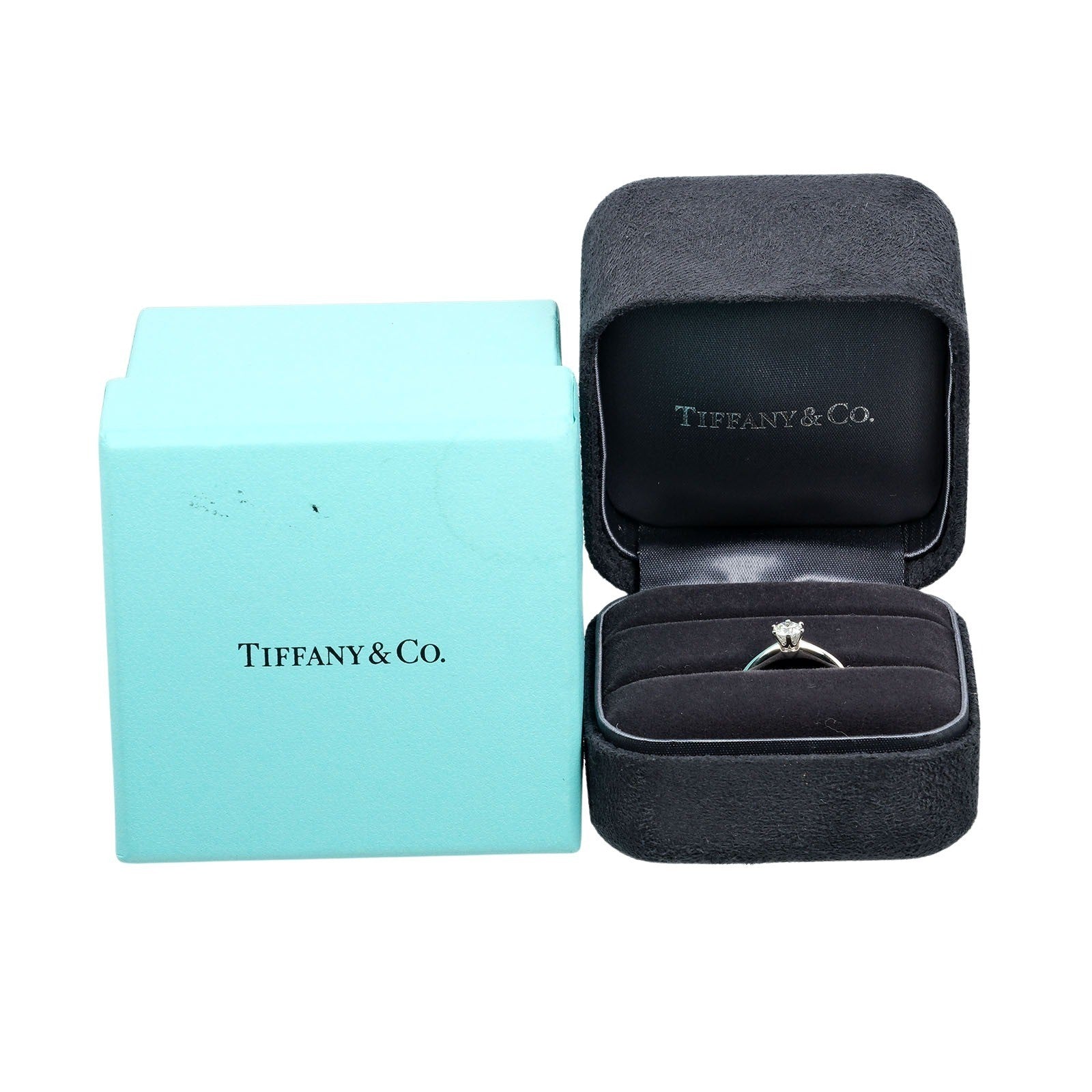 Tiffany & Co. Tiffany Setting Solitaire Platinum With Rbc Diamond Silver Platinum Ring Jewelry (Pre-Owned)