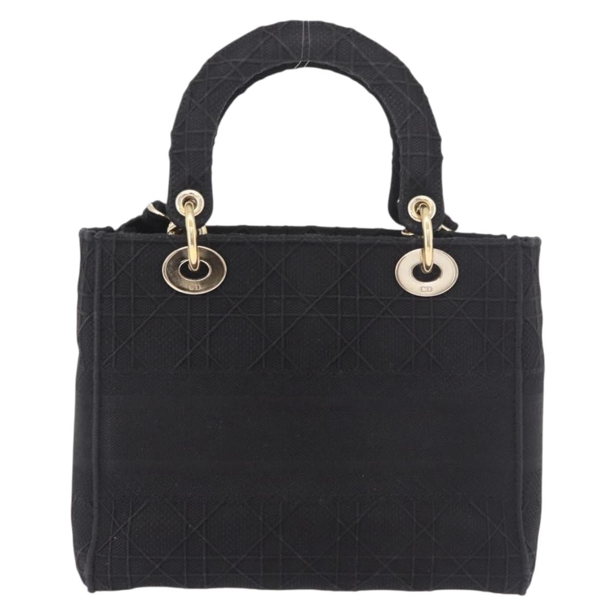 Christian Dior Lady Dior Black Canvas Handbag (Pre-Owned)