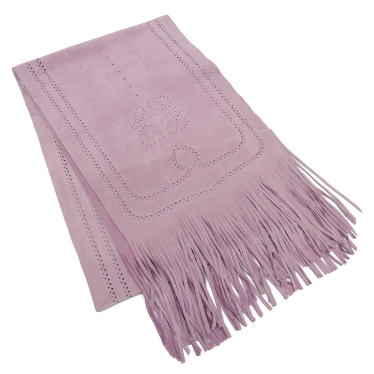 Loewe Scarf Suede Purple Leather Scarve & Shawl Accessory (Pre-Owned)