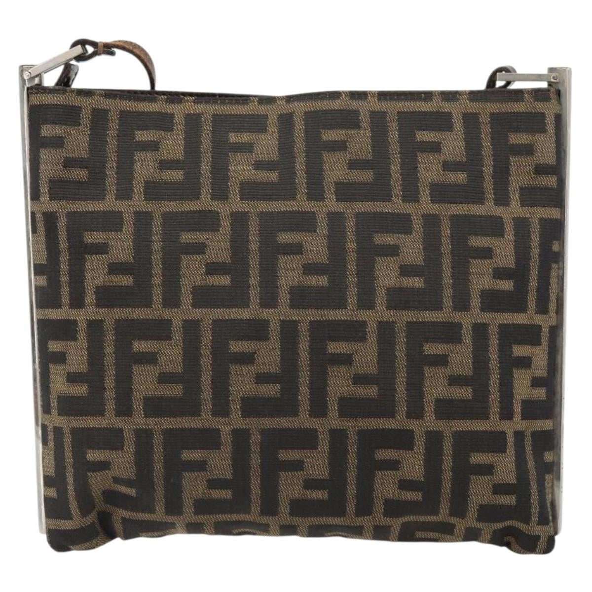 Fendi Vintage Shoulderbag Canvas Brown Canvas Shoulder Bag Bag (Pre-Owned)