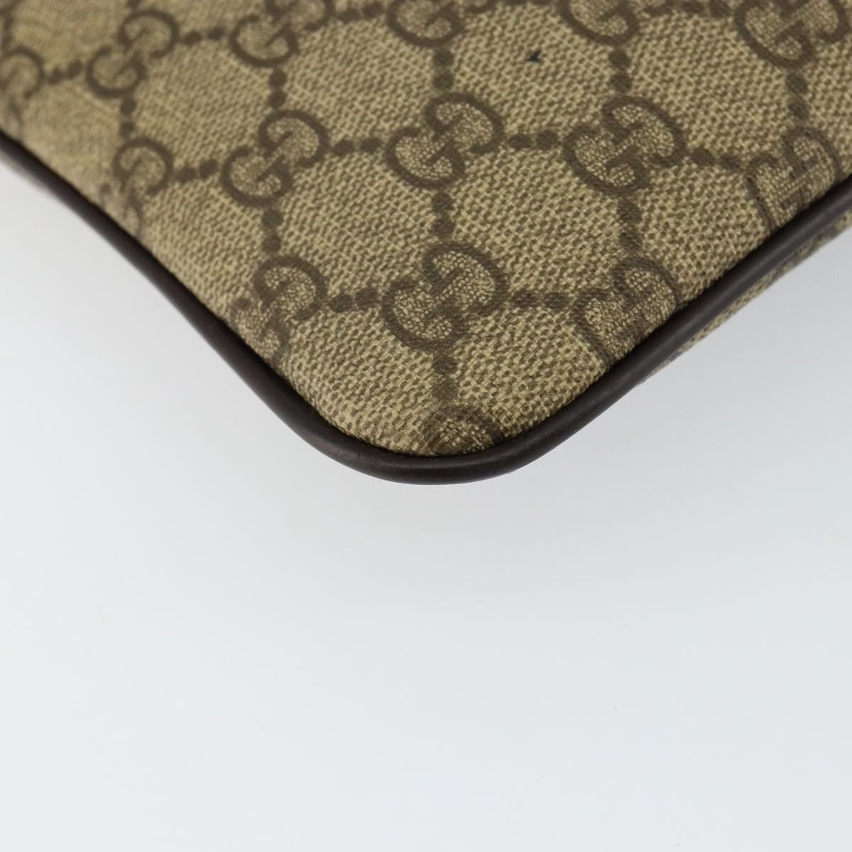 Gucci Flat Messenger Gg Canvas And Leather Beige Canvas Shoulder Bag Bag (Pre-Owned)