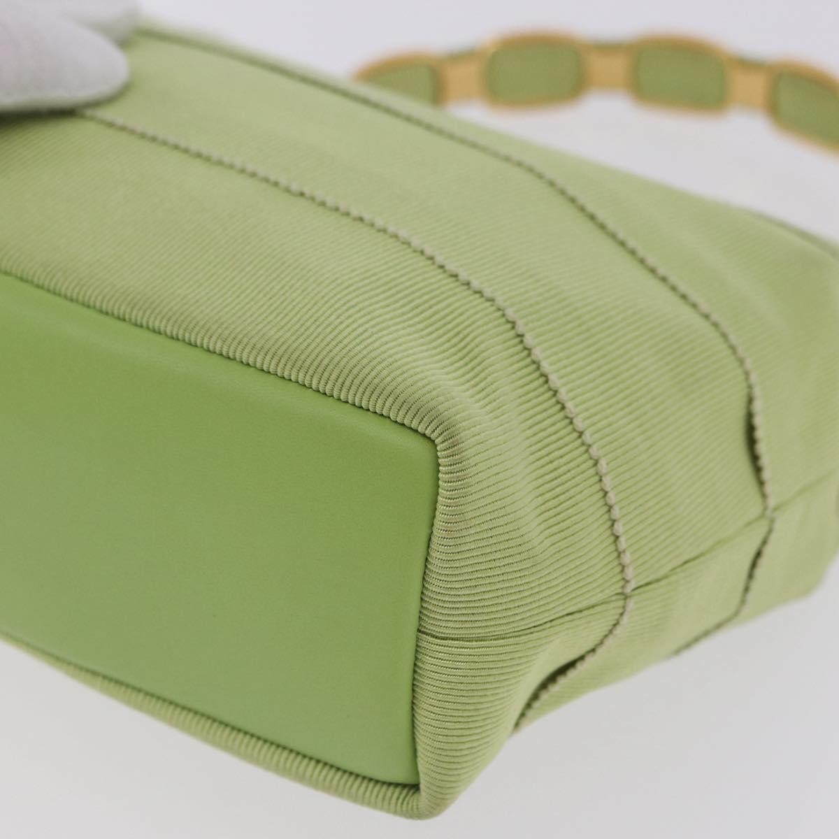 Salvatore Ferragamo Vala Canvas Green Canvas Shoulder Bag Bag (Pre-Owned)