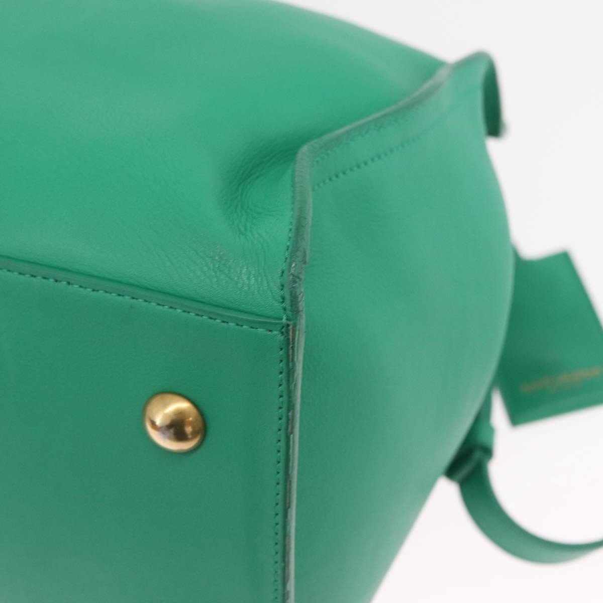 Saint Laurent Classic Y Cabas Leather Green Leather Tote Bag Bag (Pre-Owned)