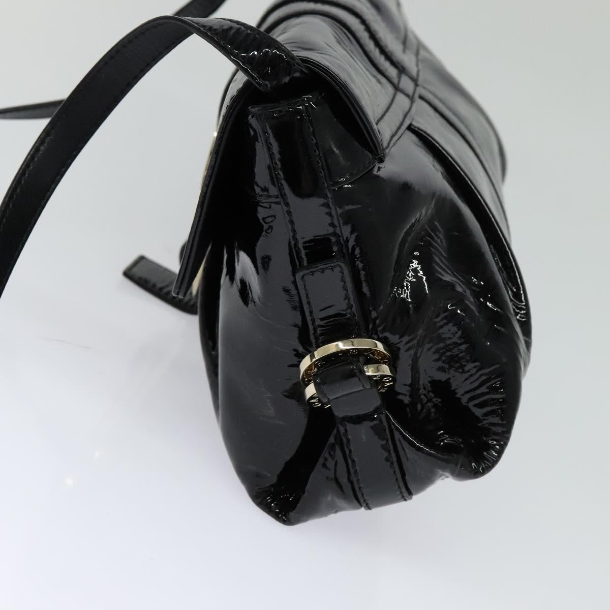 Bvlgari Chandra Flap Enamel Black Patent_Leather Shoulder Bag Bag (Pre-Owned)