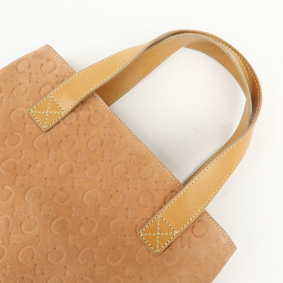 Celine C Macadam Suede Beige Suede Handbag (Pre-Owned)