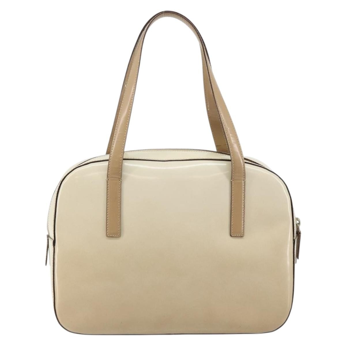 Prada Re-Edition 1995 Patent Leather Beige Patent_Leather Handbag (Pre-Owned)