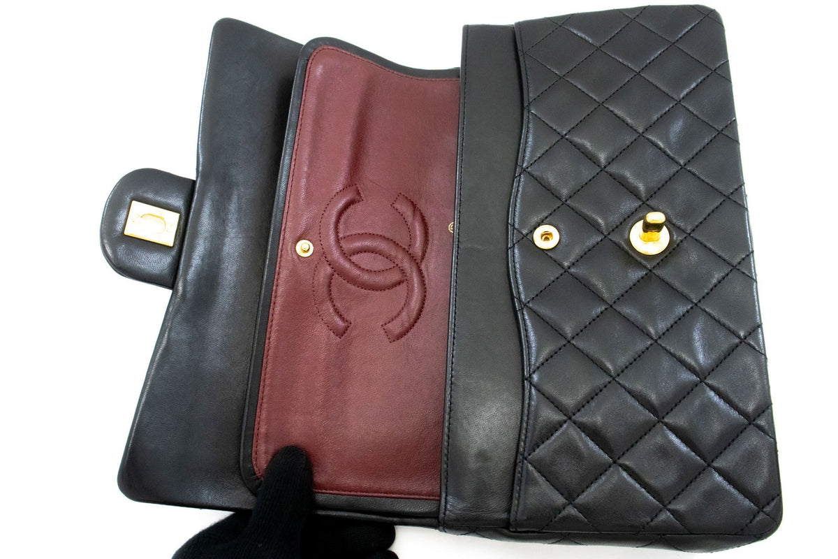Chanel Cc Flap Quilted Classic Flap Motif Printed Nylon Black Leather Crossbody Bag Bag (Pre-Owned)