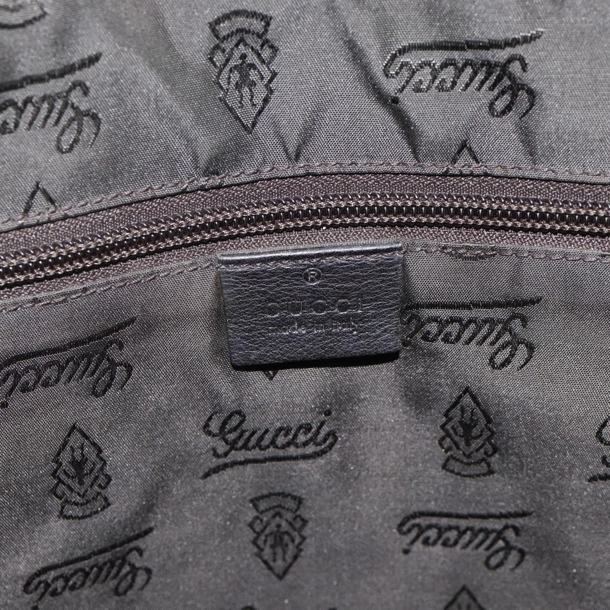 Gucci Convertible Guccissima Leather Black Leather Briefcase Bag (Pre-Owned)