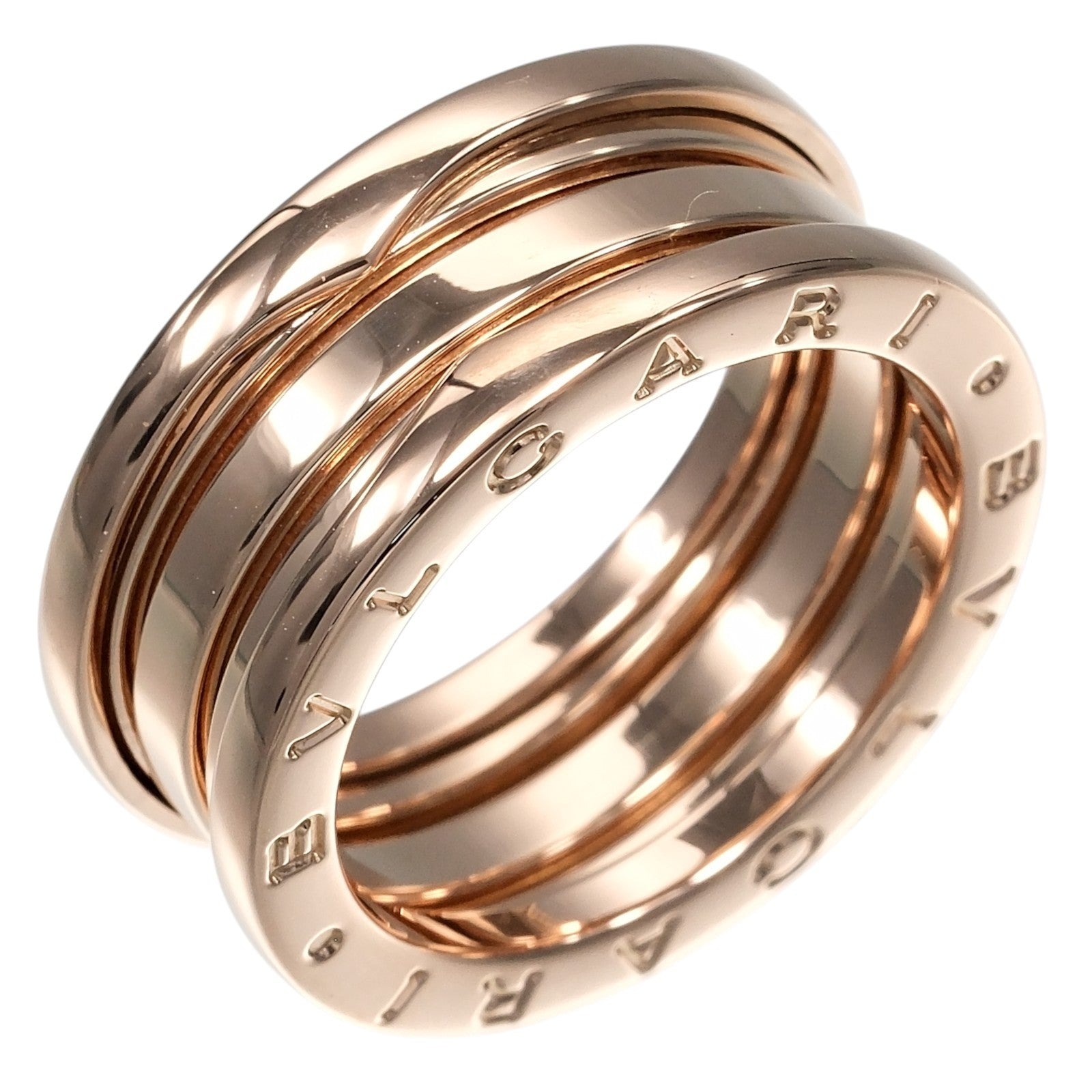 Bvlgari B.Zero1 Three Band 18K Rose Gold Gold Pink_Gold Ring Jewelry (Pre-Owned)