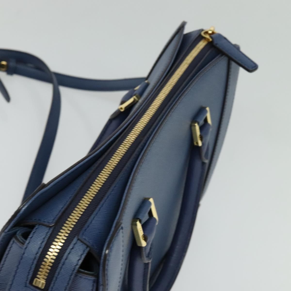 MCM Vintage Leather Blue Leather Handbag (Pre-Owned)