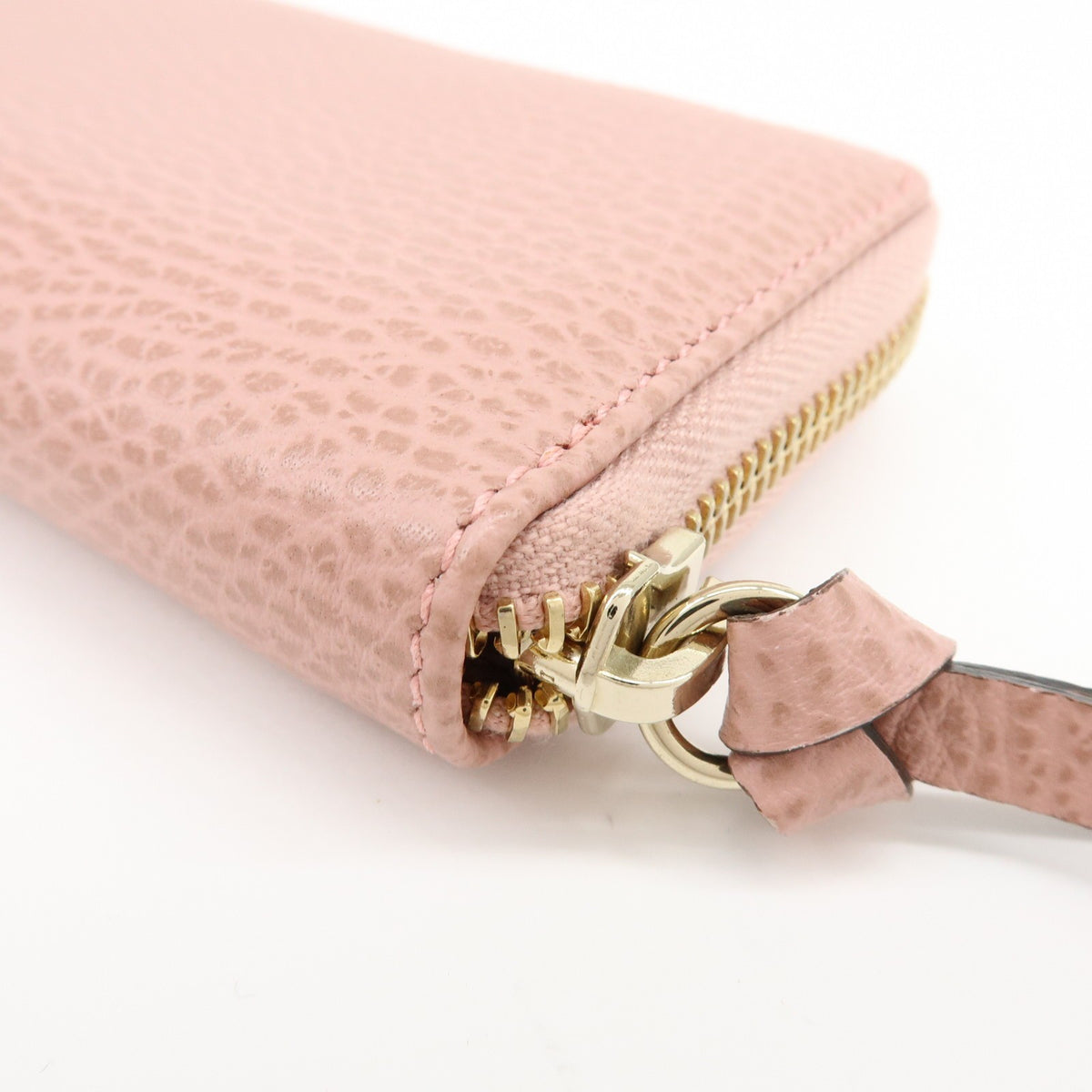 Gucci Swing Zip Around Leather Pink Leather Wallets Accessory (Pre-Owned)