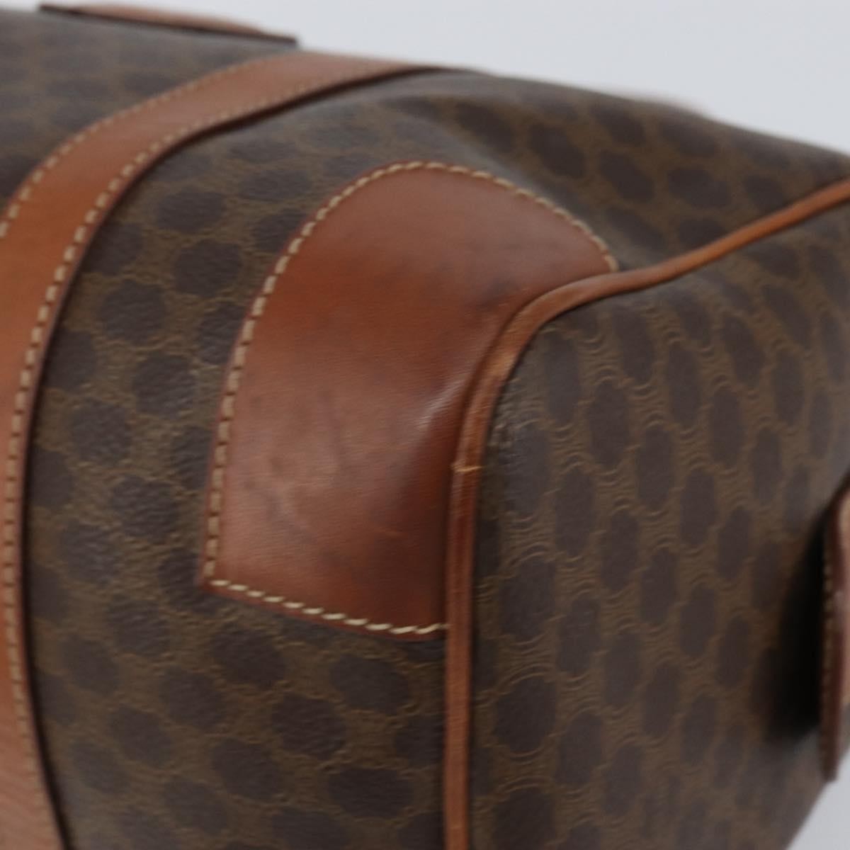 Celine Vintage Macadam Boston Canvas Brown Canvas Handbag (Pre-Owned)