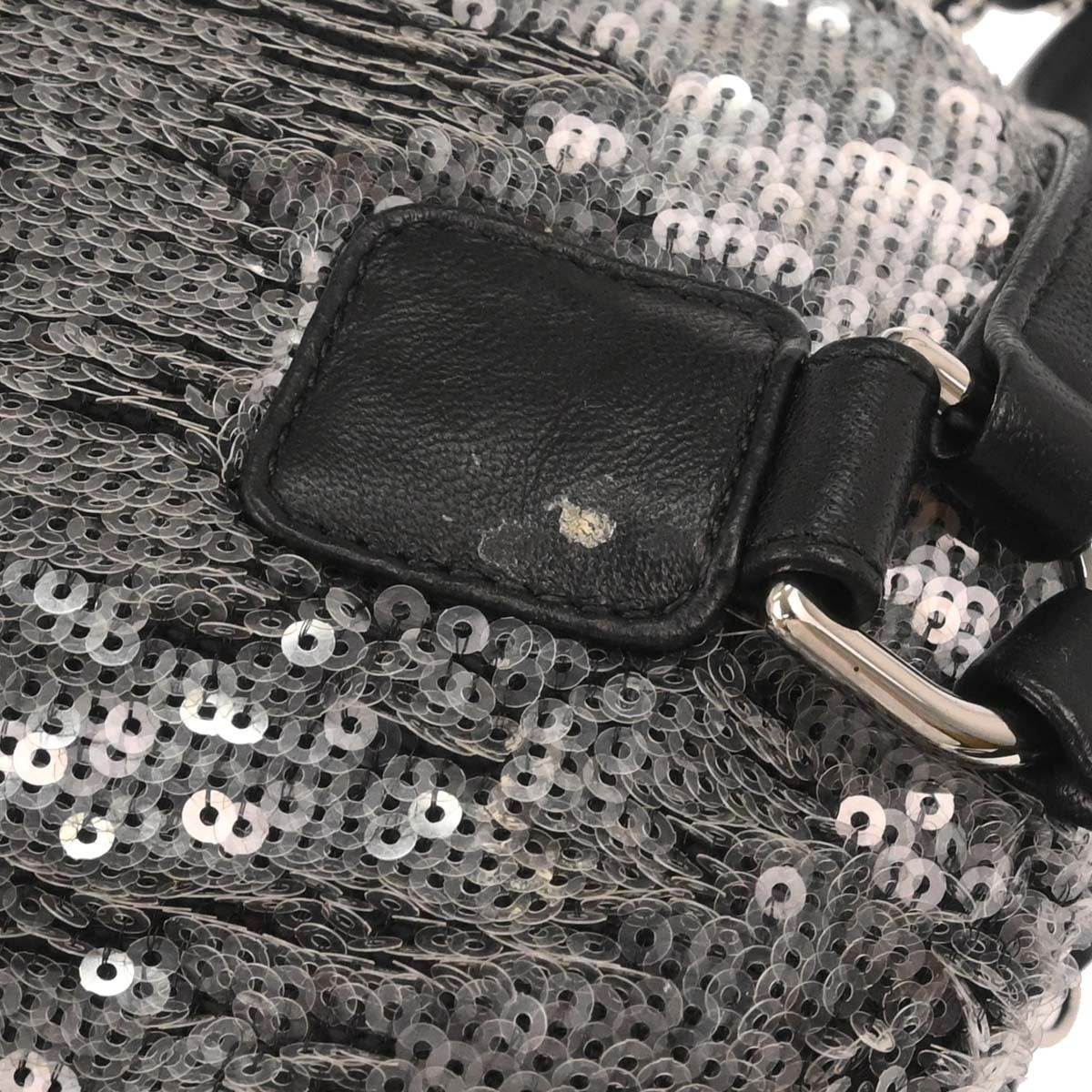 Chanel Waterfall Sequins With Leather Black Leather Backpack Bag (Pre-Owned)