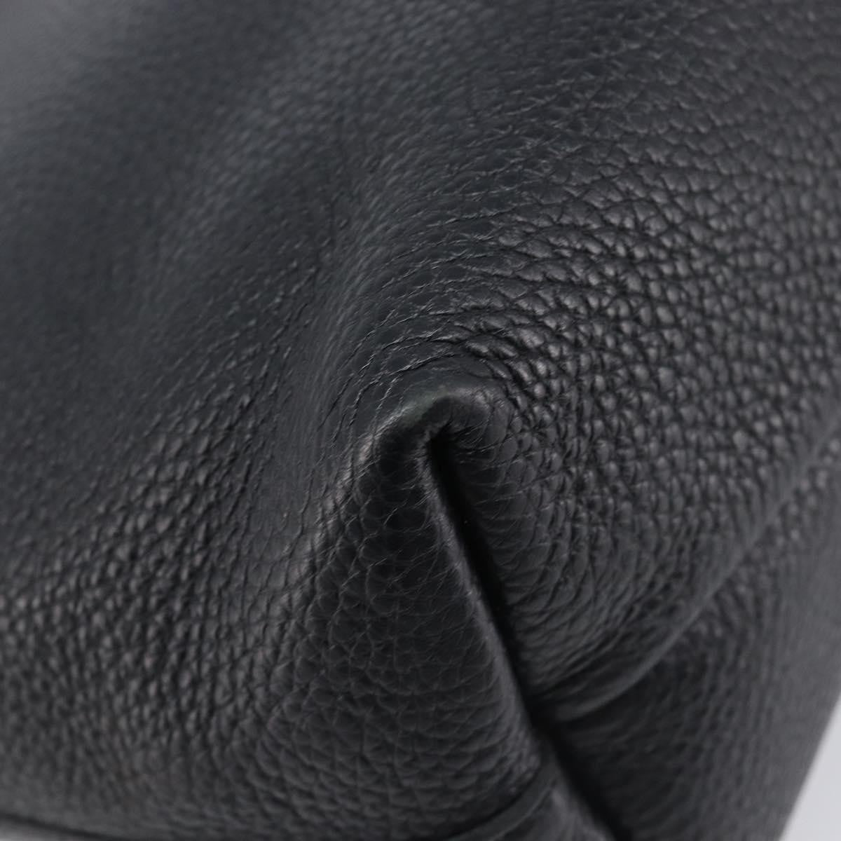Salvatore Ferragamo Gancini Leather Black Leather Handbag (Pre-Owned)