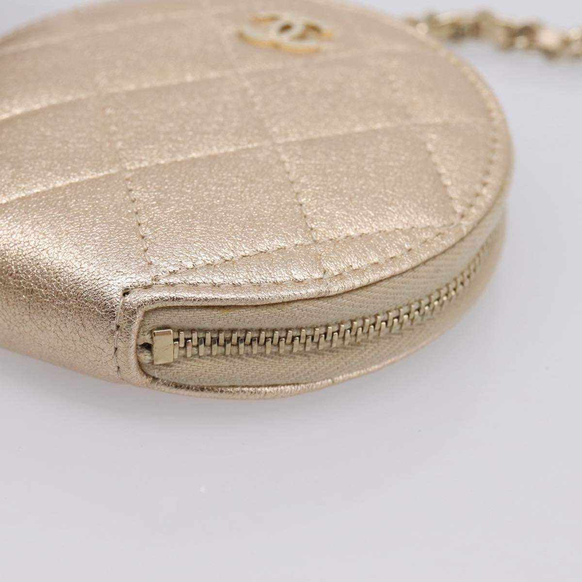 Chanel Pearl Crown Cc Multi Pouches Wristlet Quilted Lambskin Gold Leather Clutche & Pouche Bag (Pre-Owned)