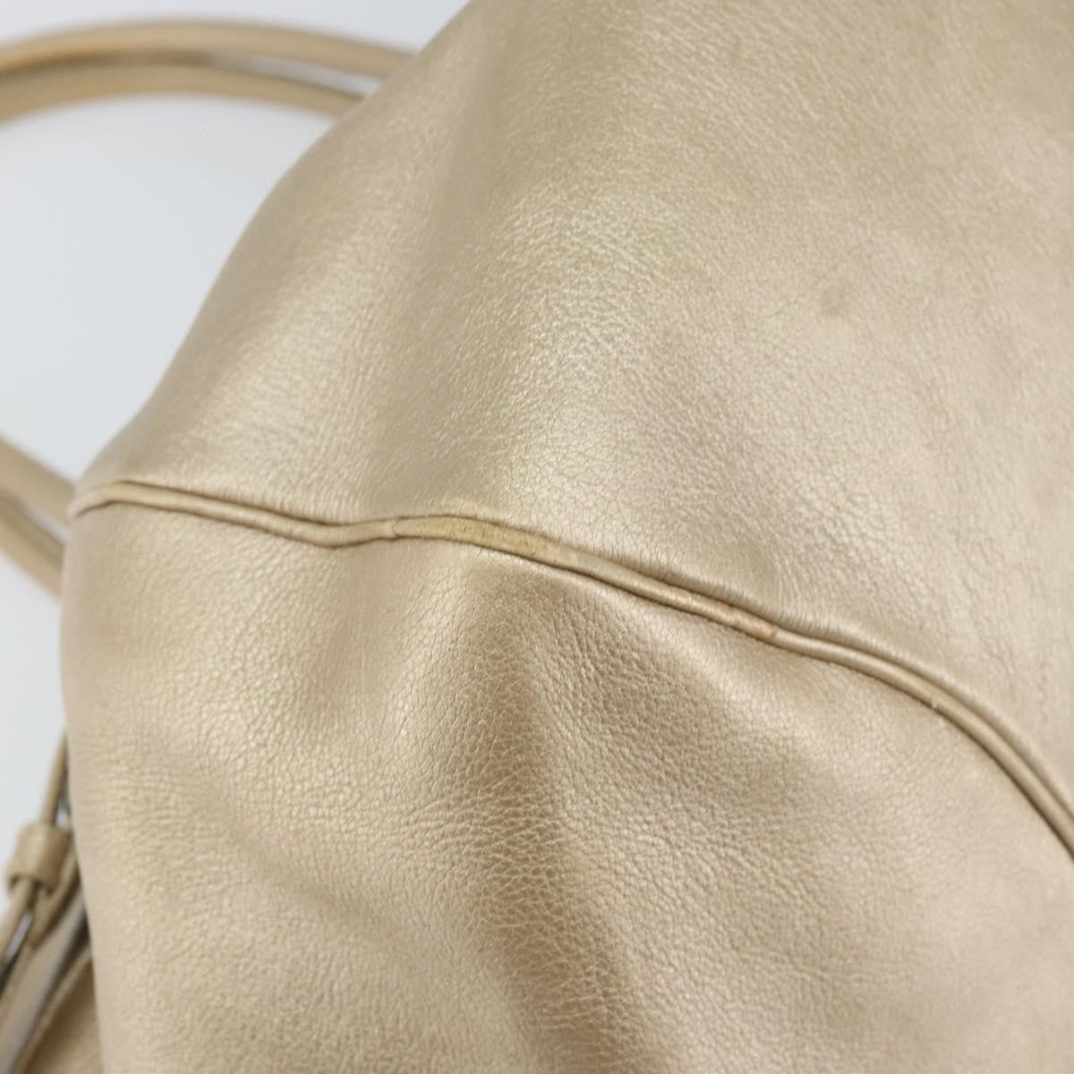 Salvatore Ferragamo Gancini Leather Gold Leather Handbag (Pre-Owned)