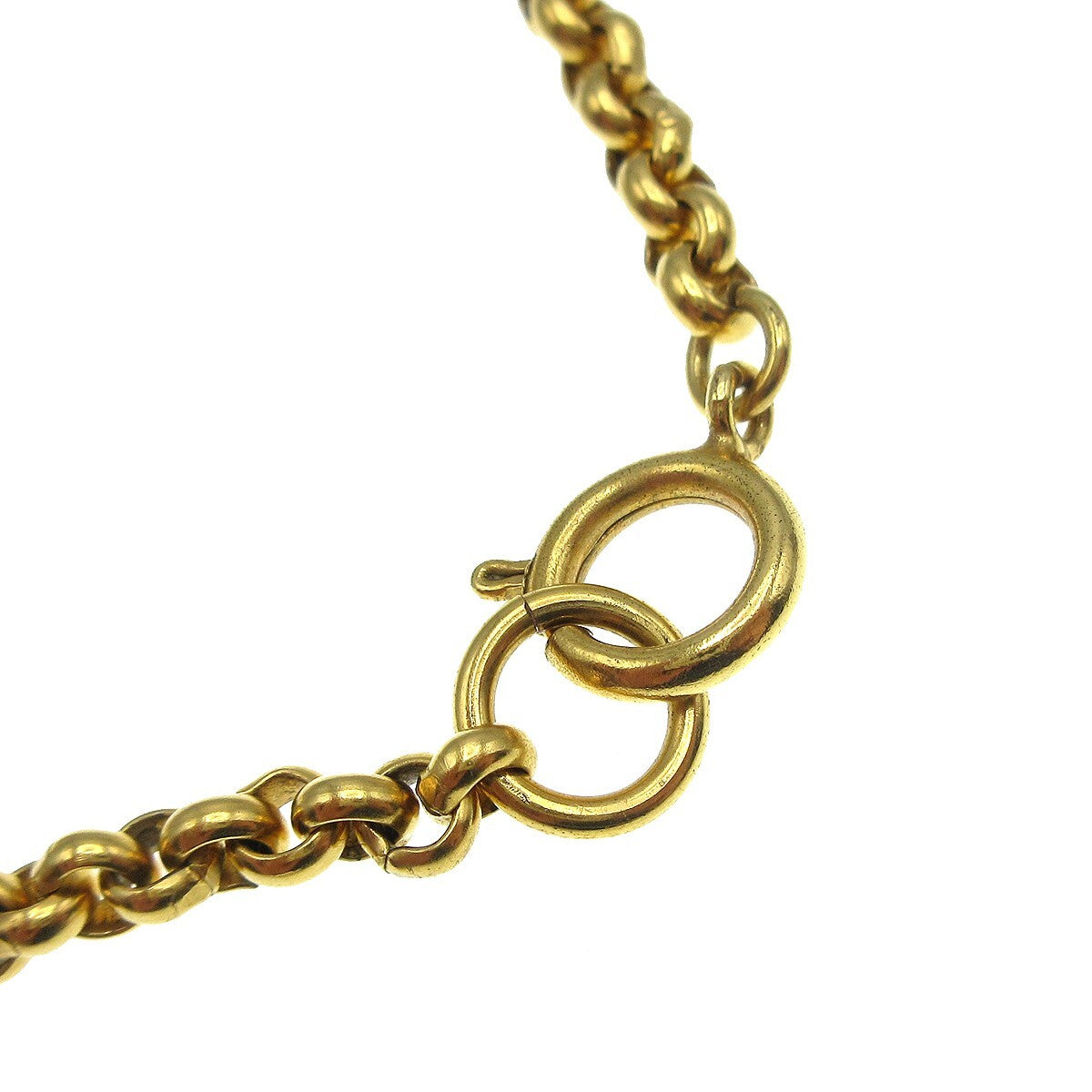 Chanel Cc Heart Pendant Metal Gold Gold_Plated Necklace Jewelry (Pre-Owned)