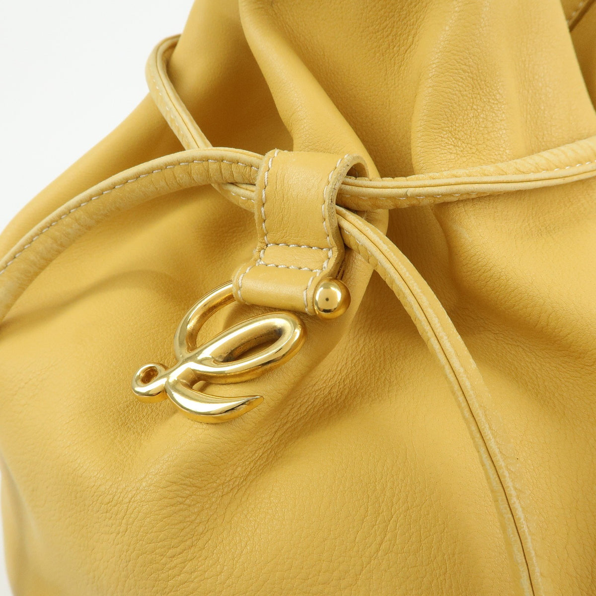 Loewe Anton Leather Yellow Leather Backpack Bag (Pre-Owned)