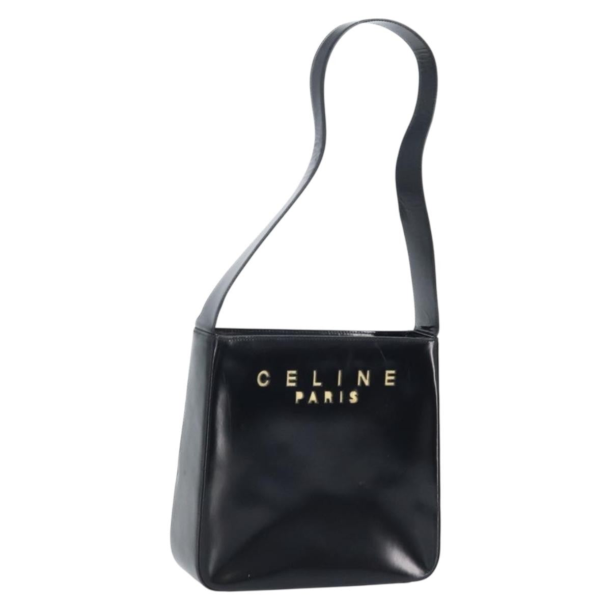 Celine Vintage Leather Black Leather Shoulder Bag Bag (Pre-Owned)