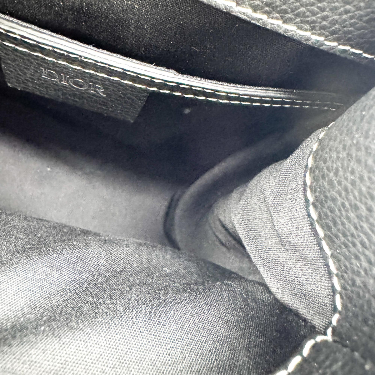 Christian Dior Saddle Leather Black Calfskin Backpack Bag (Pre-Owned)