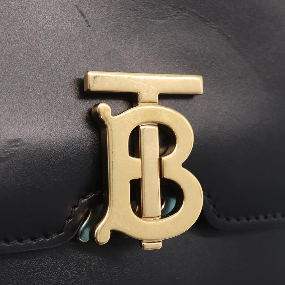 Burberry Tb Belt Leather Black Leather Clutche & Pouche Bag (Pre-Owned)