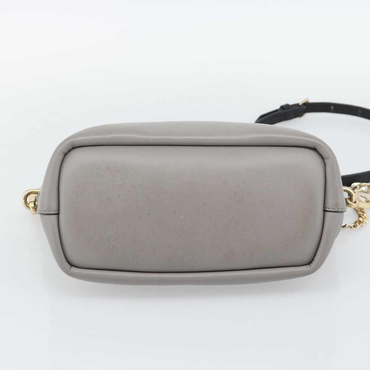 Chloe Bicolor Baylee Satchel Leather Gray Leather Handbag (Pre-Owned)