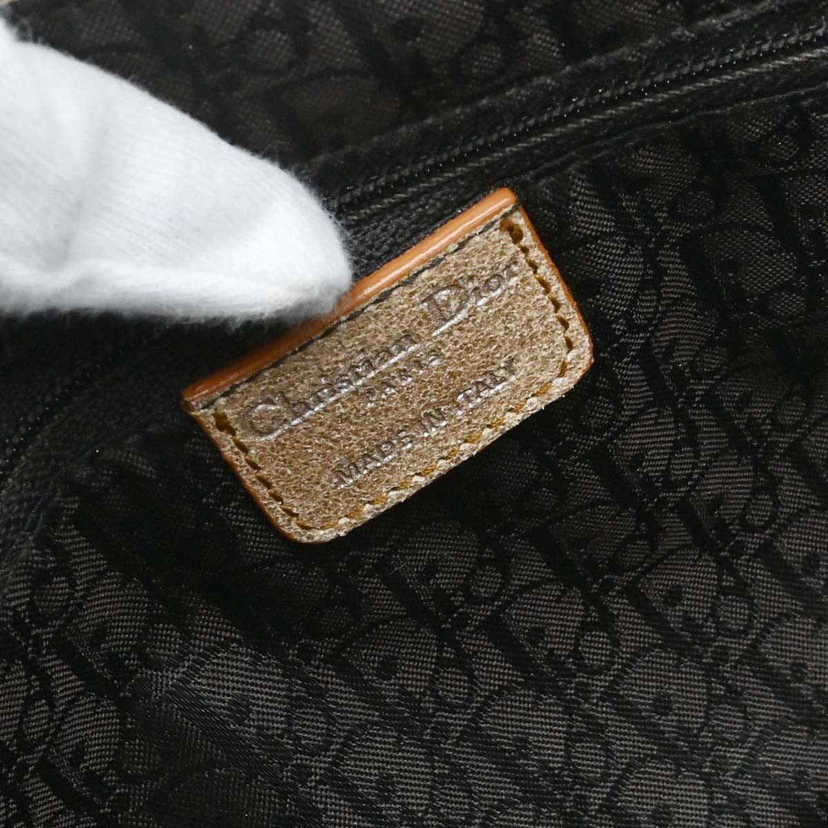Christian Dior Vintage Gaucho Double Saddle Leather Gold Leather Handbag (Pre-Owned)