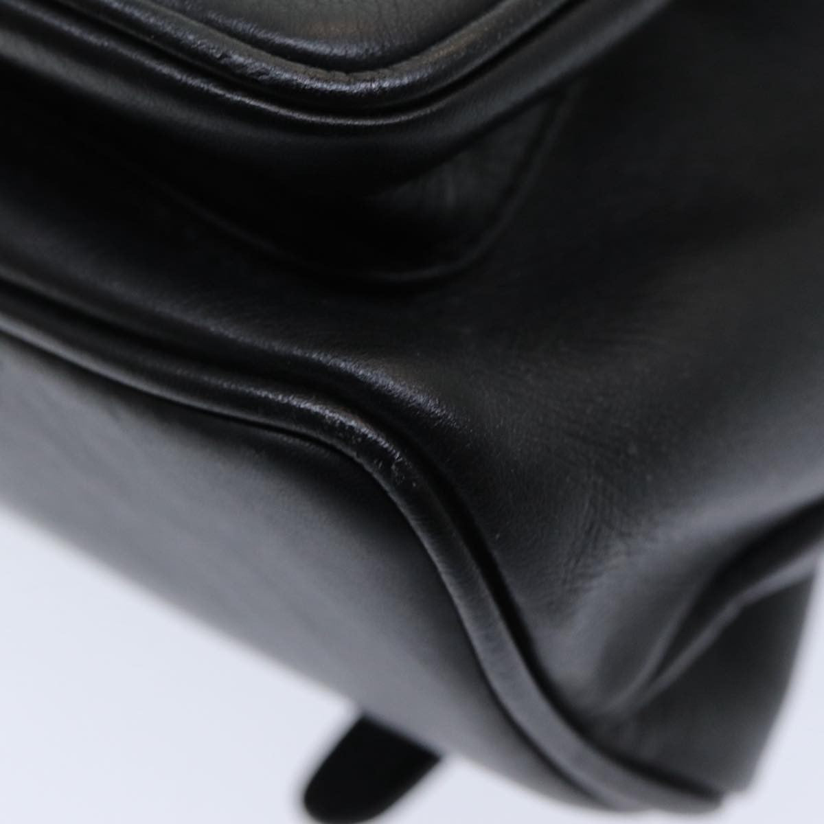 Gucci Vintage Bamboo Leather Black Leather Backpack Bag (Pre-Owned)