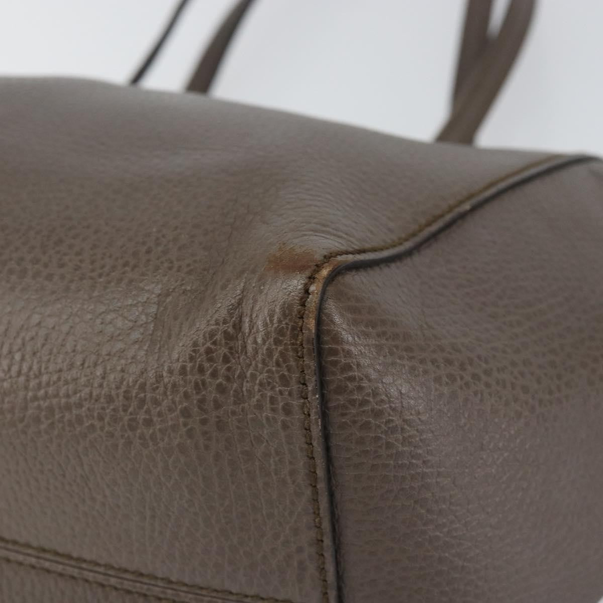 Gucci Swing Tote Leather Gray Leather Tote Bag Bag (Pre-Owned)
