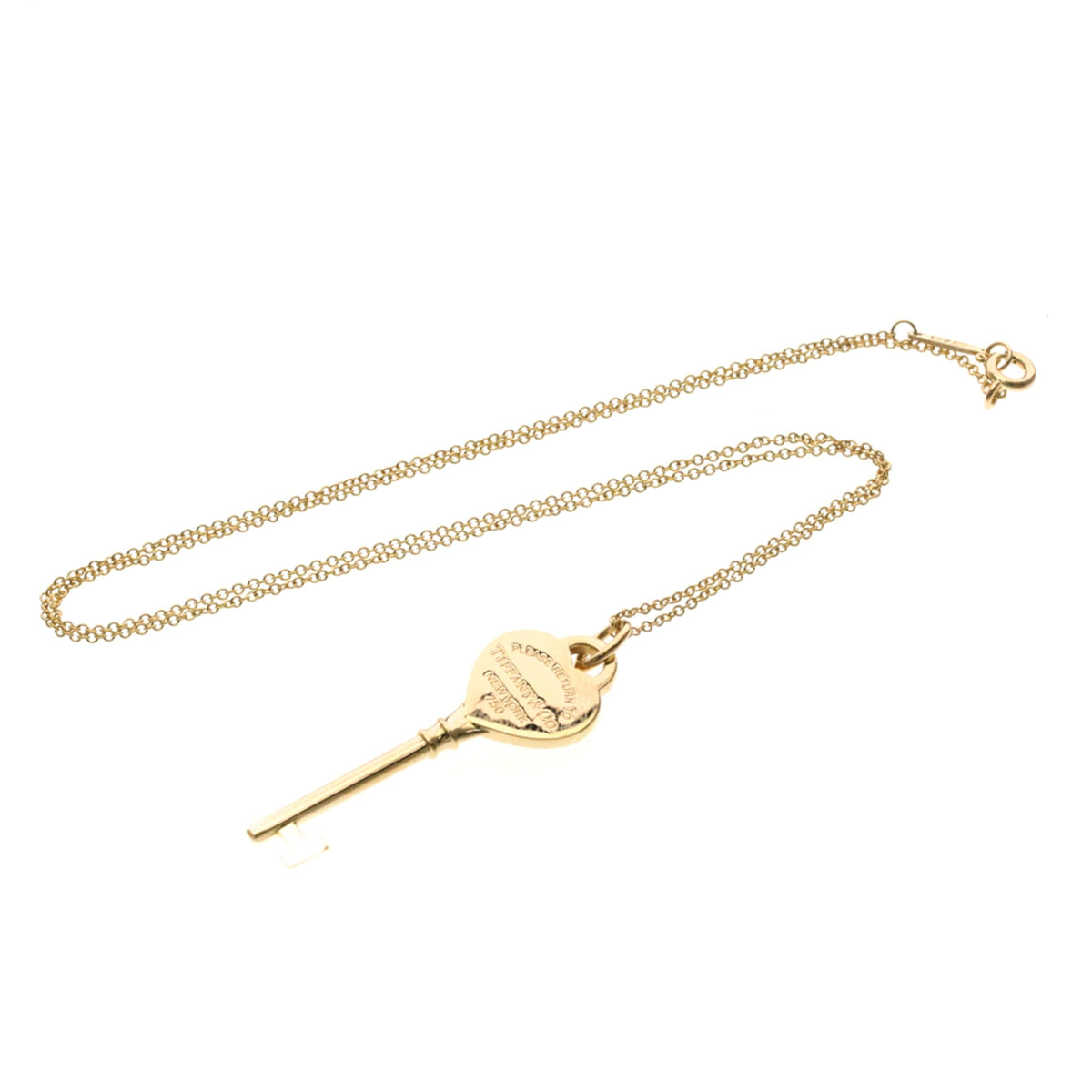 Tiffany & Co. Heart Key Pendant 18K Rose Gold With Diamonds Gold Pink_Gold Necklace Jewelry (Pre-Owned)