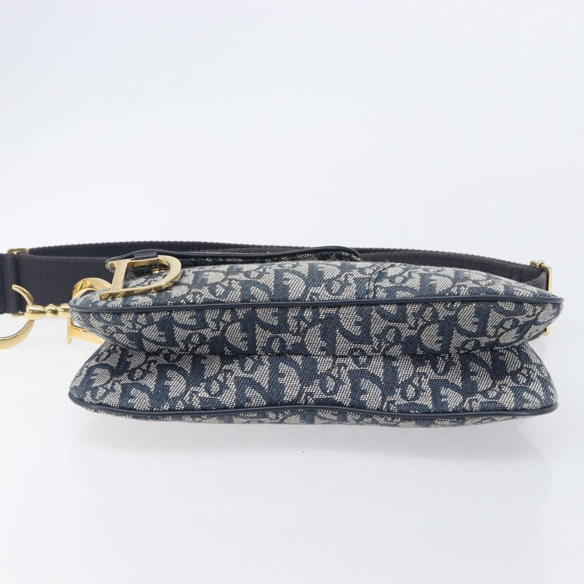 Christian Dior Saddle Messenger Oblique Canvas Navy Canvas Clutche & Pouche Bag (Pre-Owned)